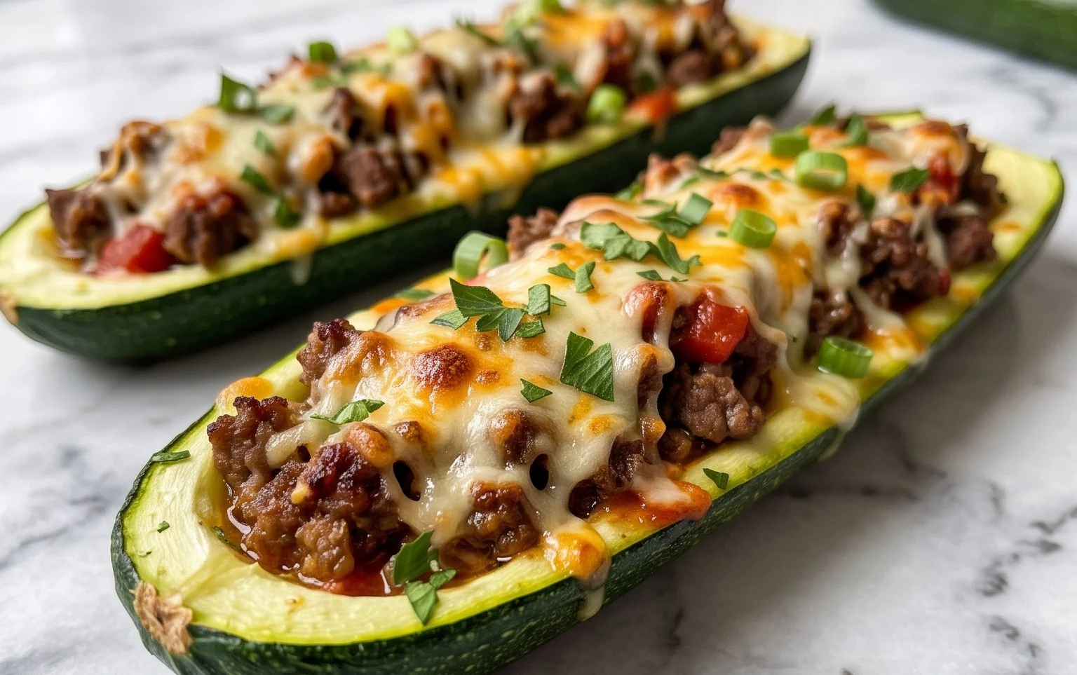 Bateaux Courgette Bœuf Haché Facile: Dîner Rapide